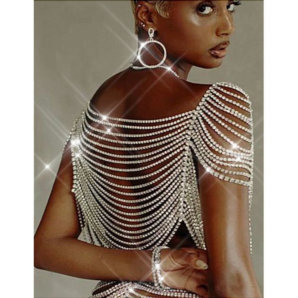 NEW Sparkling Bling Swarovski Crystal Flapper Top & Skirt - Picture 7 of 11